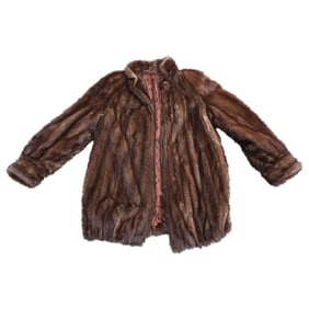 Womens Vintage Mink Mid-Length Jacket