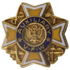 Vintage 10K & Enameled Lapel Pin