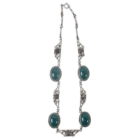 Vintage Art Nouveau Style Sterling Silver Neck