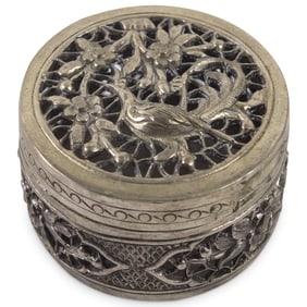 Vintage Chinese Sterling Reticulated Box
