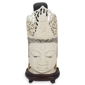 19th C. Chinese Guanyin Buddha Head
