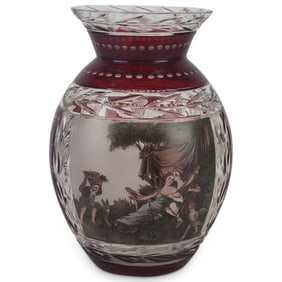 Antique Bohemian Glass Vase