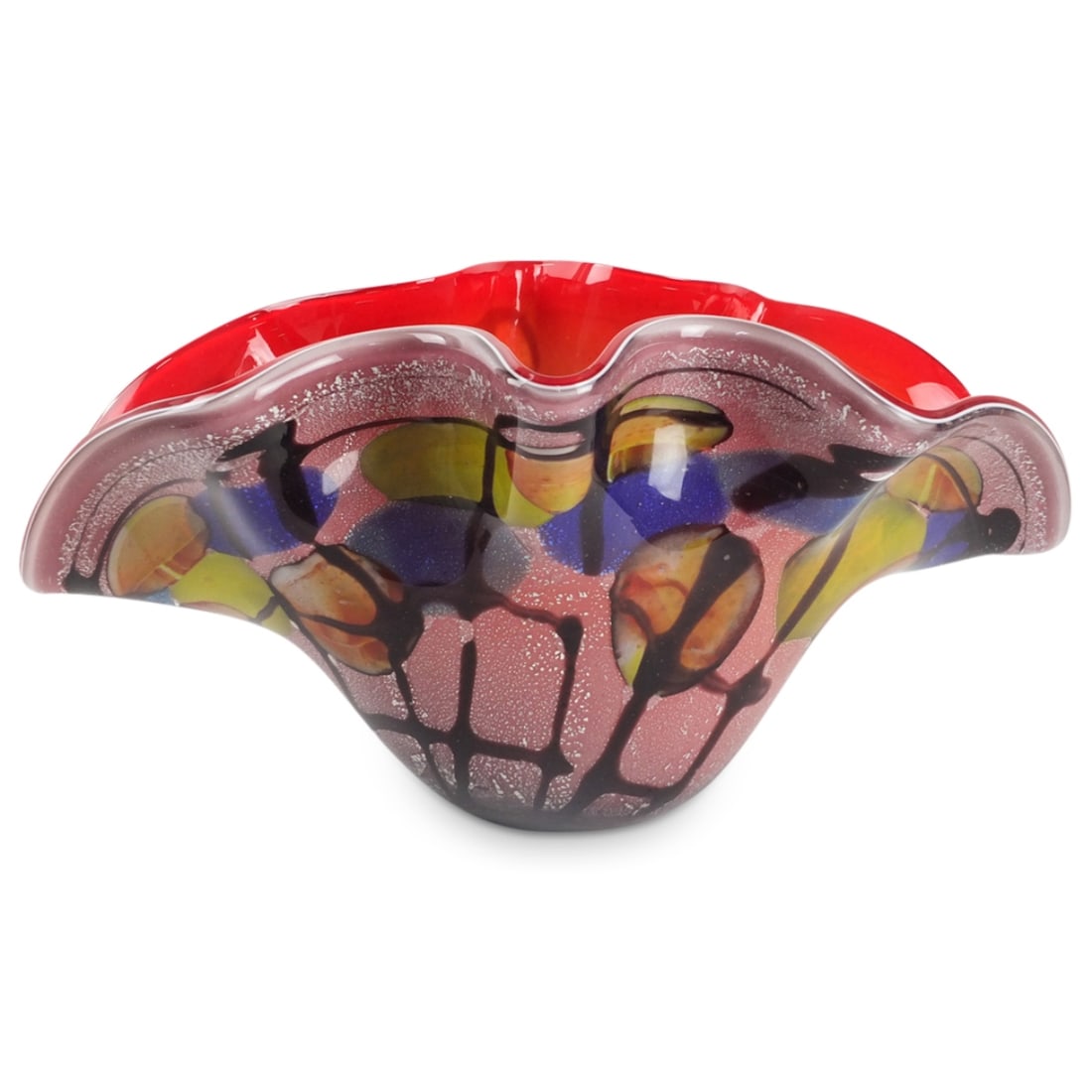Murano Glass Center Piece: Large Murano Encased Glass Center Piece. Unsigned. Measures 9-1/2' x 20" x 10-1/2". Condition: Good Condition Estimate 100 - 300 Domestic shipping Third Party