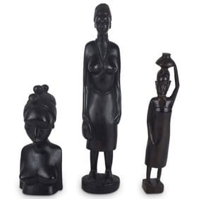 Grouping of African Hand Carved Sculptures