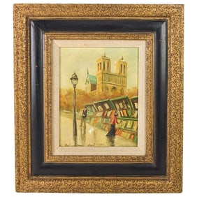 Antique French School Oil on Canvas