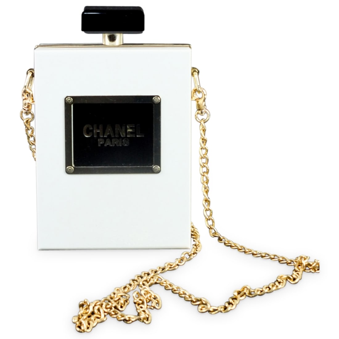 Replica Chanel Shoulder Bag: Replica Chanel No5 Evening Shoulder Bag. Measures 7-3/4" x 5". Condition: Good condition. Estimate 50 - 150 Domestic shipping Third party