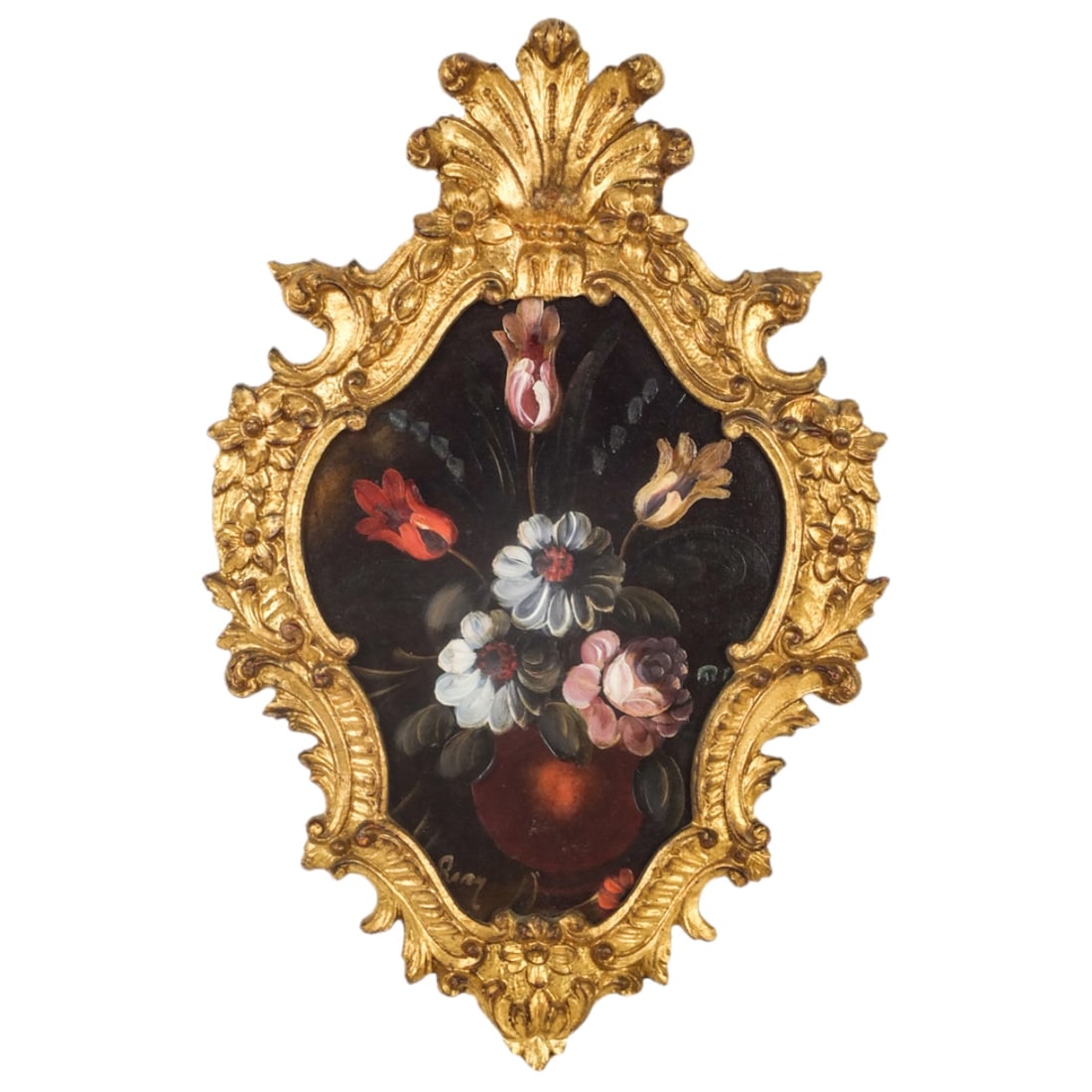 Antique Style French Oil on Panel (1 of 3)