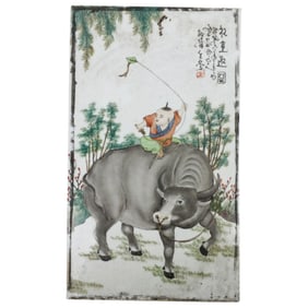 Large 19th C. Chinese Porcelain Plaque