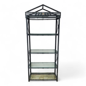 Style of Giacometti Bronzed Iron Display Stand