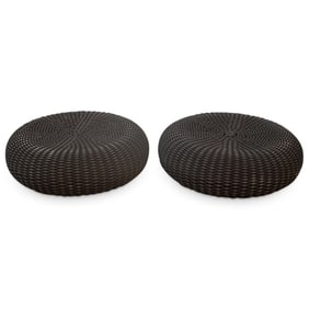 Pair of Paola Lenti Shell Poufs