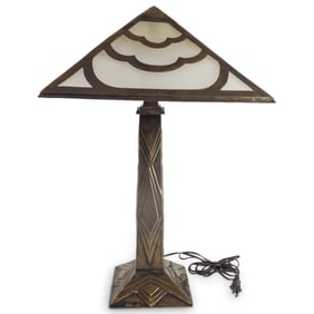 Vintage Art Deco Style Glass Lamp