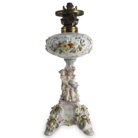 Vintage Dresden Style Kerosene Lamp