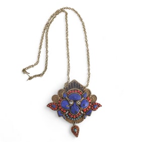 Vintage Tibetan Pendant with Necklace