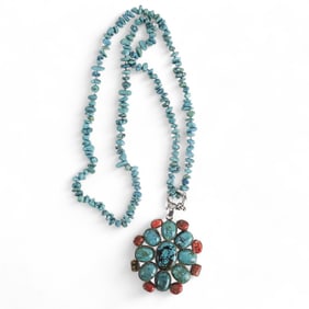 Vintage Navajo Sterling and Turquoise Necklace