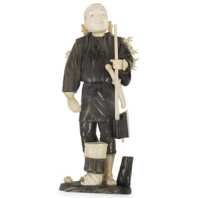 19th C. Japanese Polychrome Carved Figure