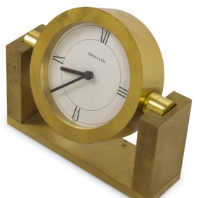 Tiffany & Co Brass Desk Clock