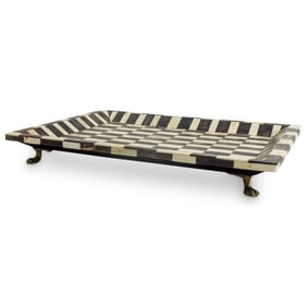 Vintage Tessellated Bone Footed Tray