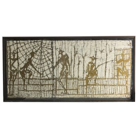 Large Framed Papua New Guinea Batik Painting