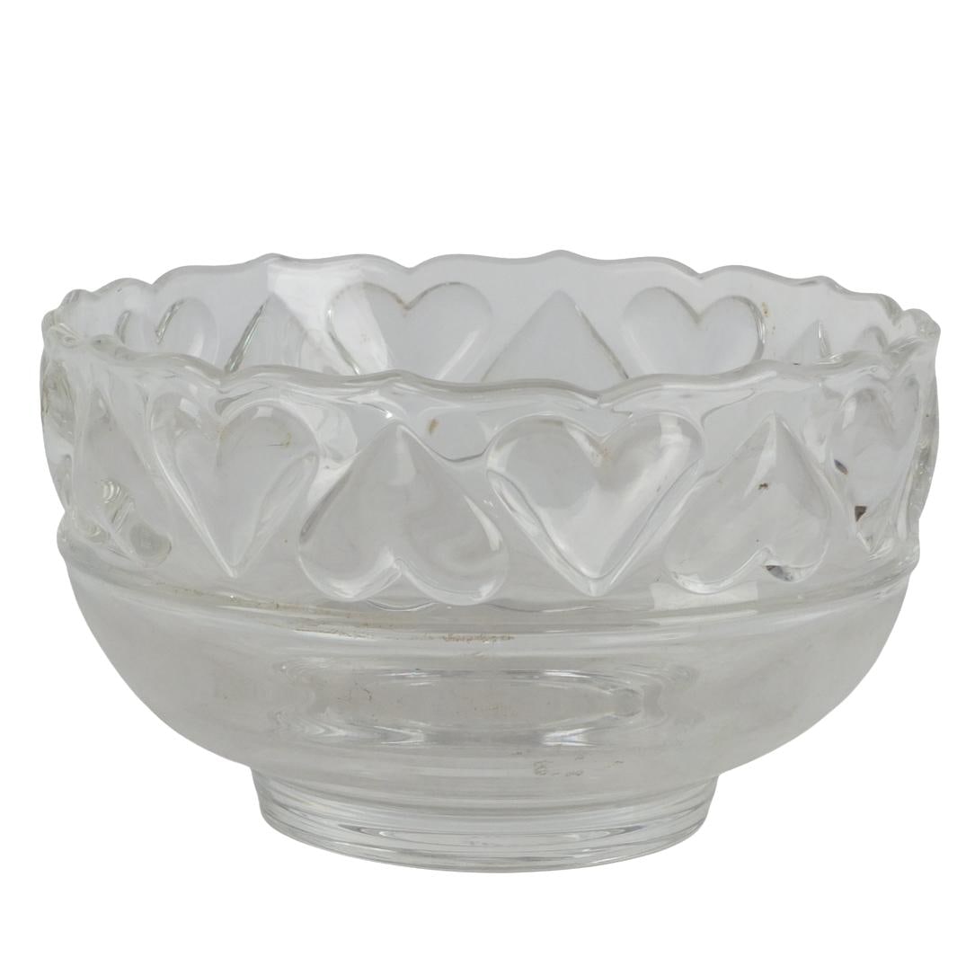 Vintage Tiffany & Co Glass Bowl: Vintage Tiffany & Co Love Glass Bowl. Signed on the base. Measures 5" x 8-1/8". Condition: Good condition. Estimate 100 - 300 Domestic shipping Third party