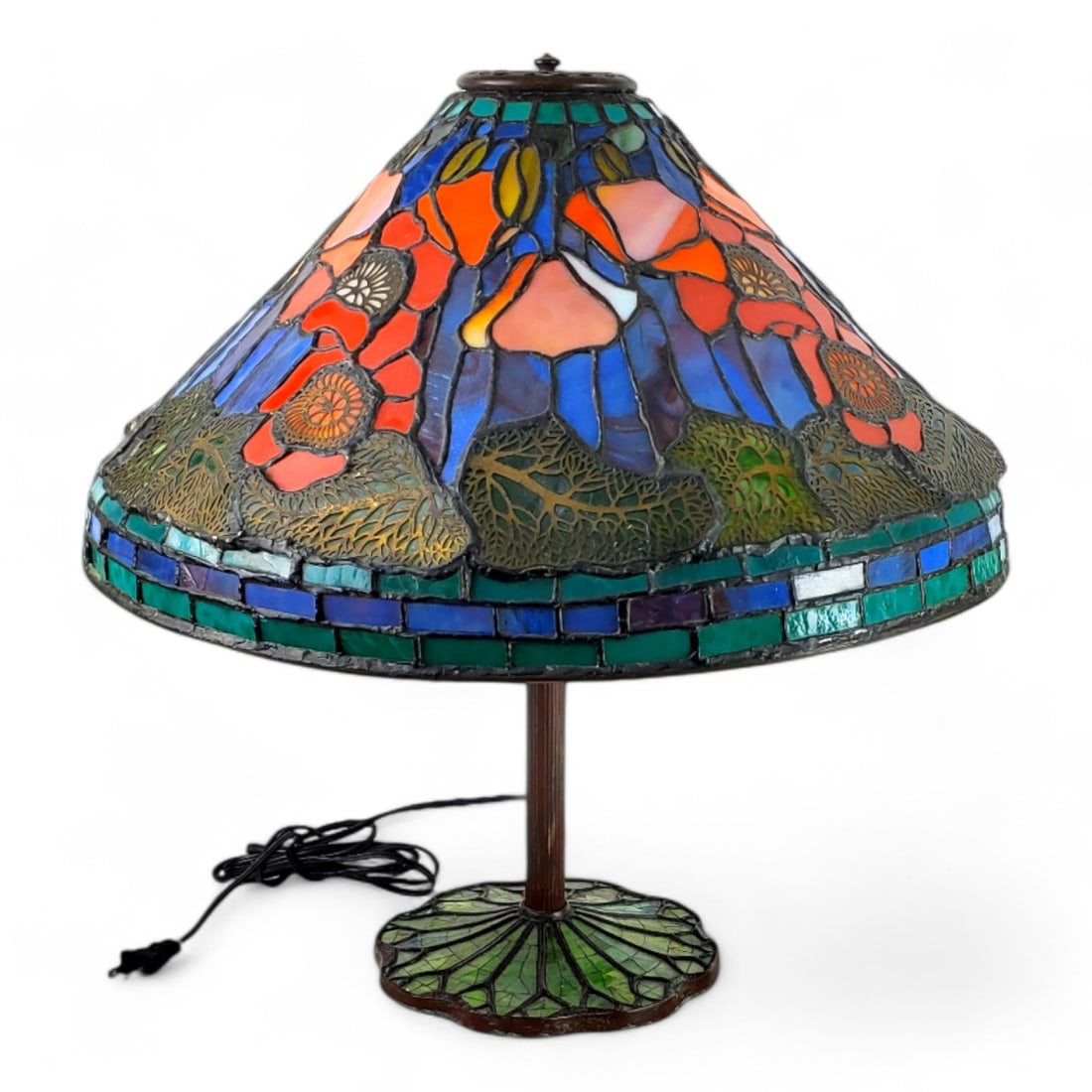 Tiffany Style Leaded Glass Lamp (1 of 5)