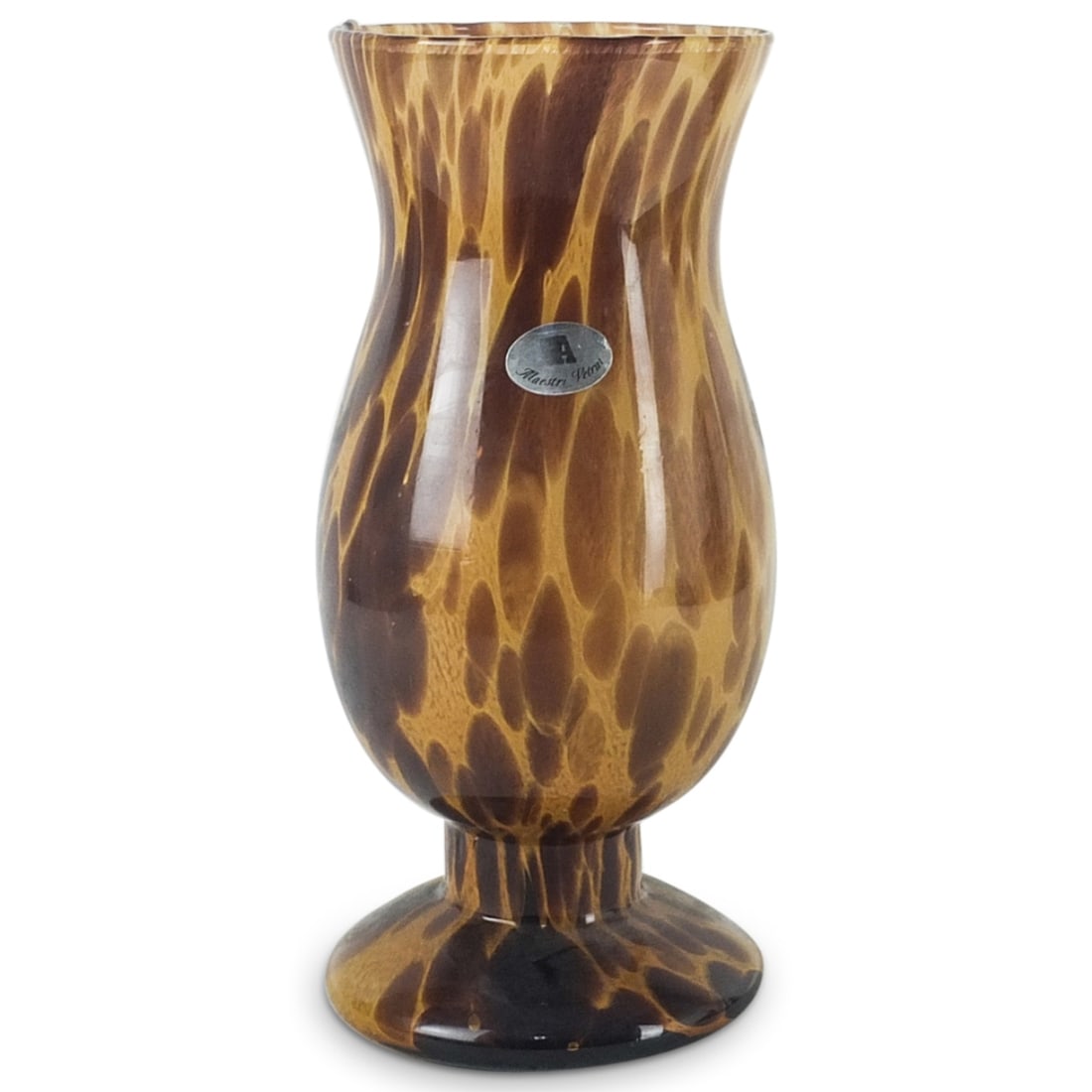Mid Century Murano Art Glass Vase: Mid Century Murano Maestri Vetrai Art Glass Vase. Original labels attached to the surface. Measures 11-7/8" x 5-3/8". Condition: Good condition. Estimate 100 - 300 Domestic shipping Third party