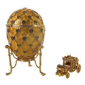 Faberge Imperial Guilloche Enamel Box & Carriage