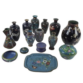 Collection of Antique Japanese Cloisonné Tableware