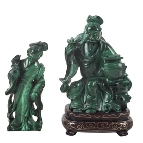 Grouping of Chinese Malachite Figurines