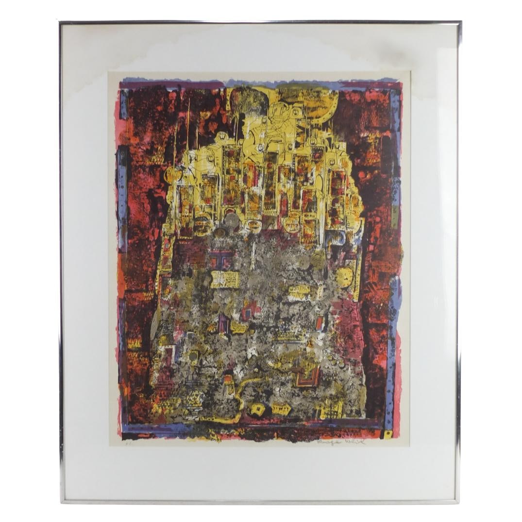 Shraga Weil, Israeli (1918 - 2009): Shraga Weil, Israeli (1918 - 2009) Artist Proof Lithograph on Paper "Street Scene" Signed Lower Right. Measures 22-3/4" x 18-1/4". Frame 29-1/2" x 24-1/2". Condition: Soiling to the matting, sight in