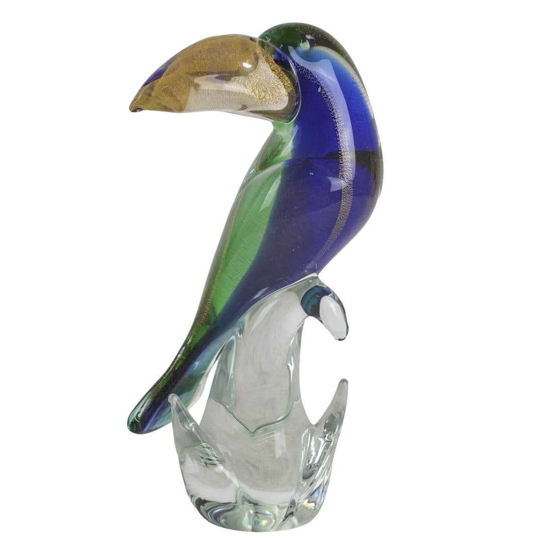 Vintage Murano Art Glass Figurine: Vintage Murano Art Glass Bird Figurine. Measures 10-3/4" x 4-1/2" x 5-1/2". Condition: Good condition. Estimate 100 - 300 Domestic shipping Third party
