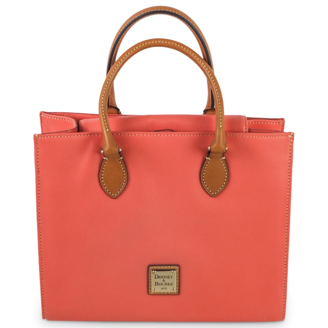 Dooney & Bourke Tote Bag: Dooney & Bourke Wexford Blue Leather Janine Tote Bag. Magnetic strap closure. Shoulder strap and dust bag to accompany the lot. Measures 10" x 11-1/2" x 5-1/4". Condition: Good condition. Estimate 100