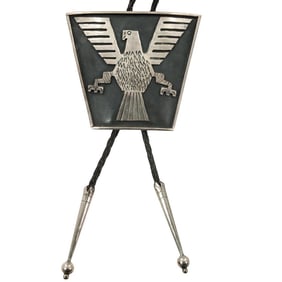 Vintage Native American Sterling Bolo Tie