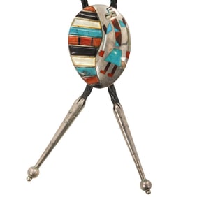 Vintage Native American Zuni Sterling Bolo Tie