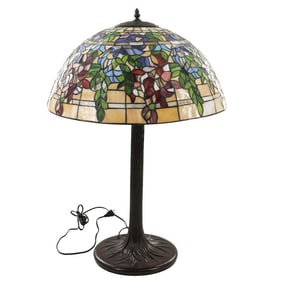 Large Tiffany Style Stained Glass Lamp