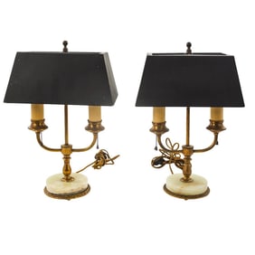 Pair of Antique Bouillotte Lamps