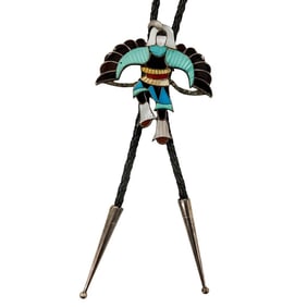 Vintage Native American Sterling Bolo Tie