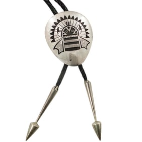 Vintage Native American Sterling Bolo Tie
