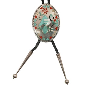 Vintage Native American Zuni Sterling Bolo Tie