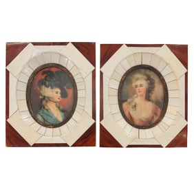 Pair of Antique Framed Miniature Portraits