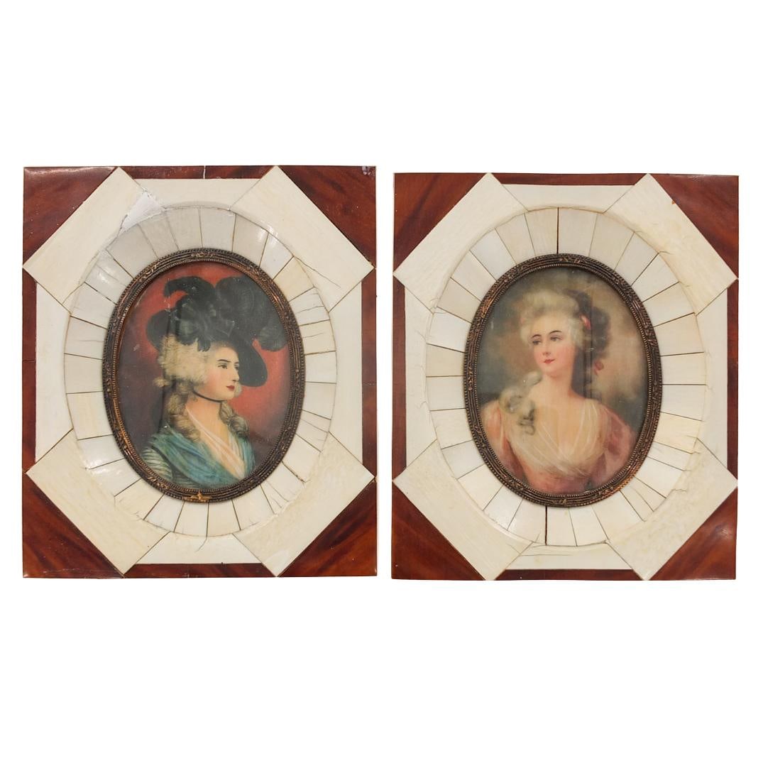 Pair of Antique Framed Miniature Portraits (1 of 8)