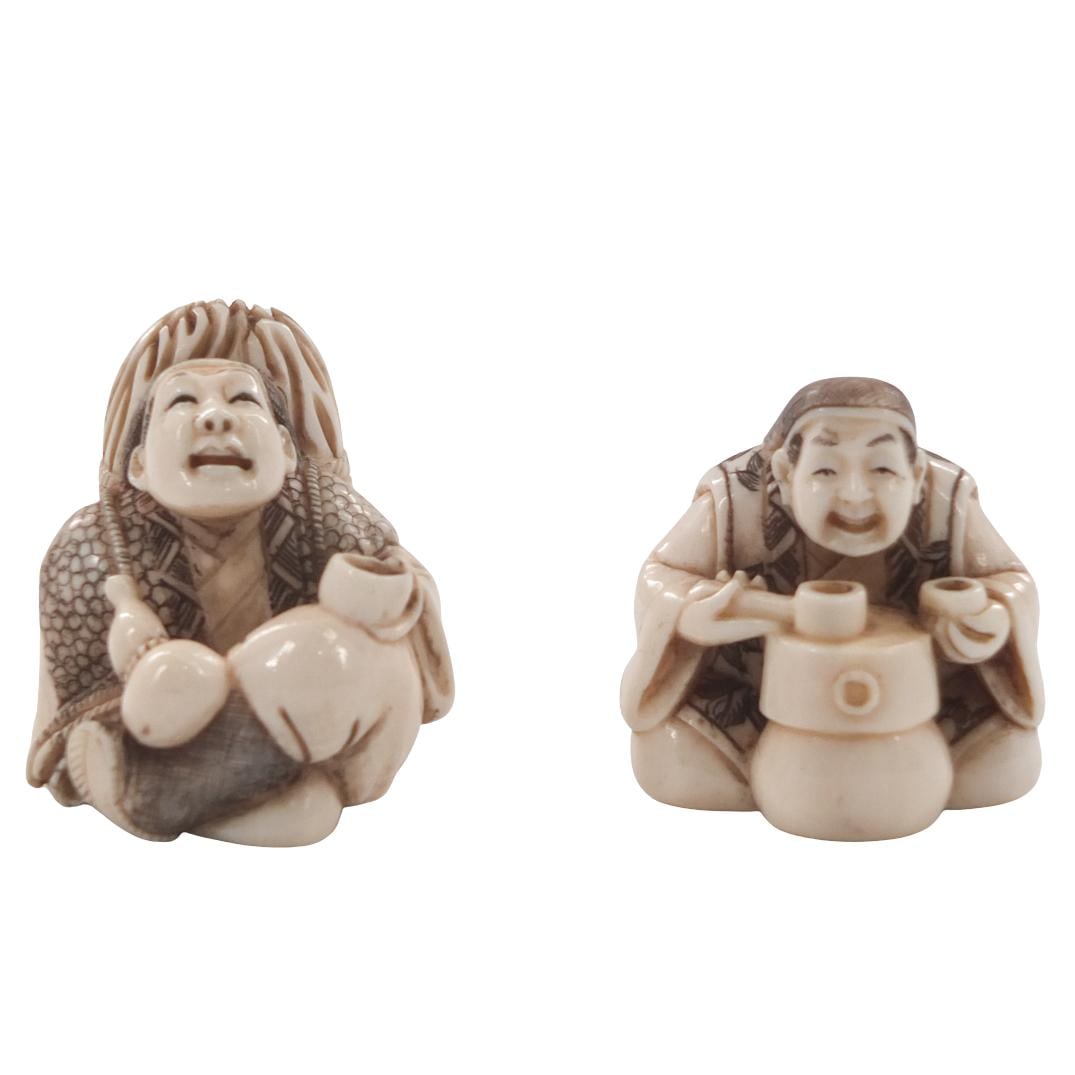 Grouping of Antique Japanese Netsuke Figurines (1 of 6)