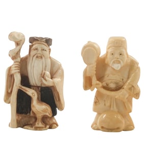 Grouping of Antique Japanese Netsuke Figurines