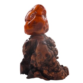 Vintage Amber Free Form Carving