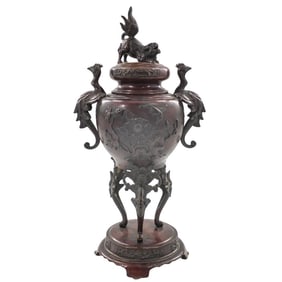 Antique Japanese Bronze Incense Burner