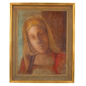 Mid Century Oil on Canvas K. Coltman