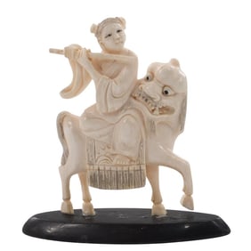 Antique Chinese Polychrome Carved Figurine