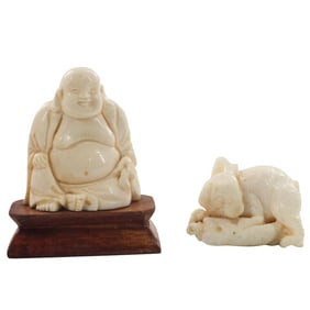 Grouping of Antique Japanese Netsuke Figurines