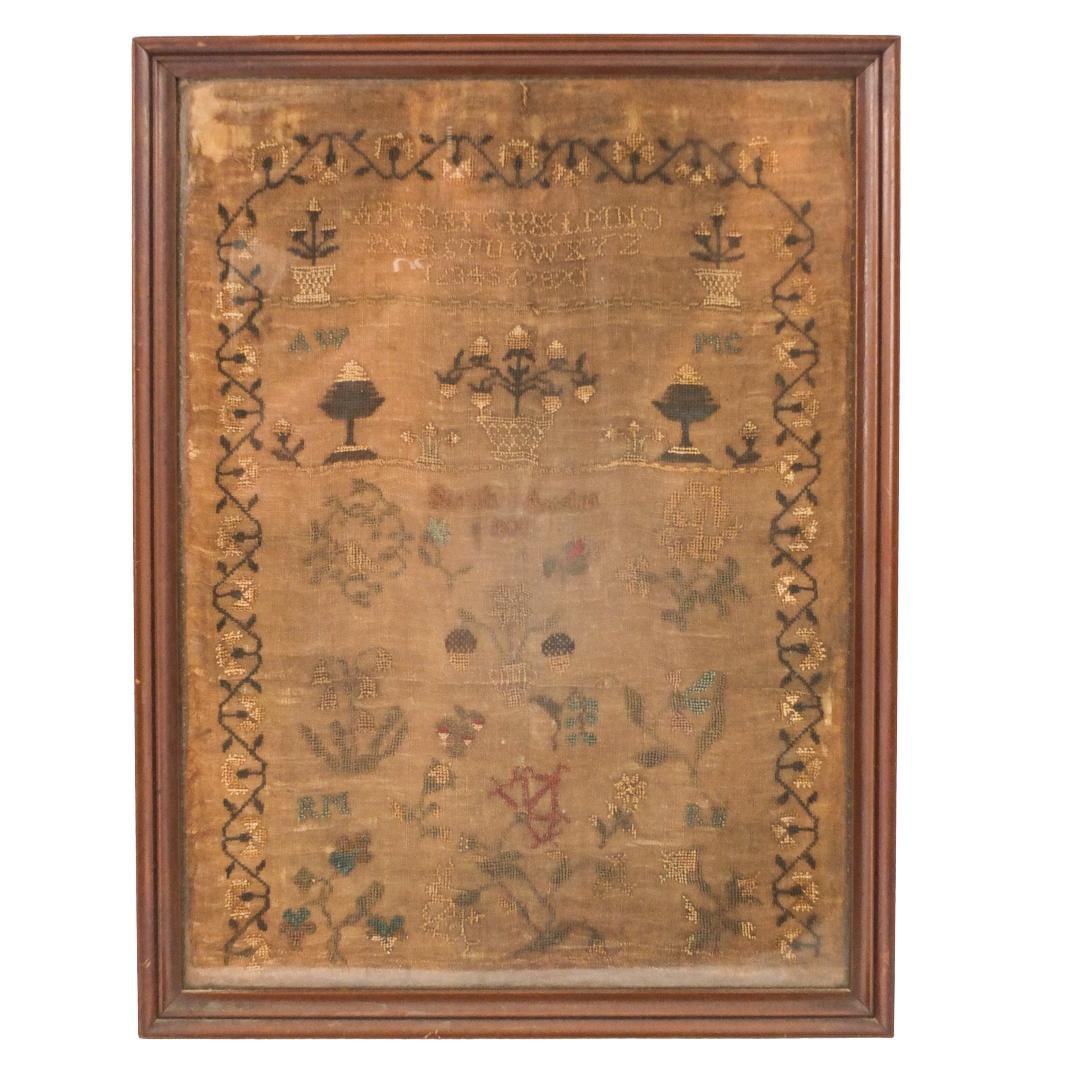 Antique Frame Needlework Sampler (1 of 4)