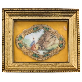 Antique Framed French Silver Compact