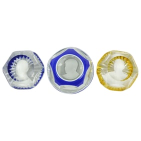 Three Vintage Baccarat Crystal Paperweights